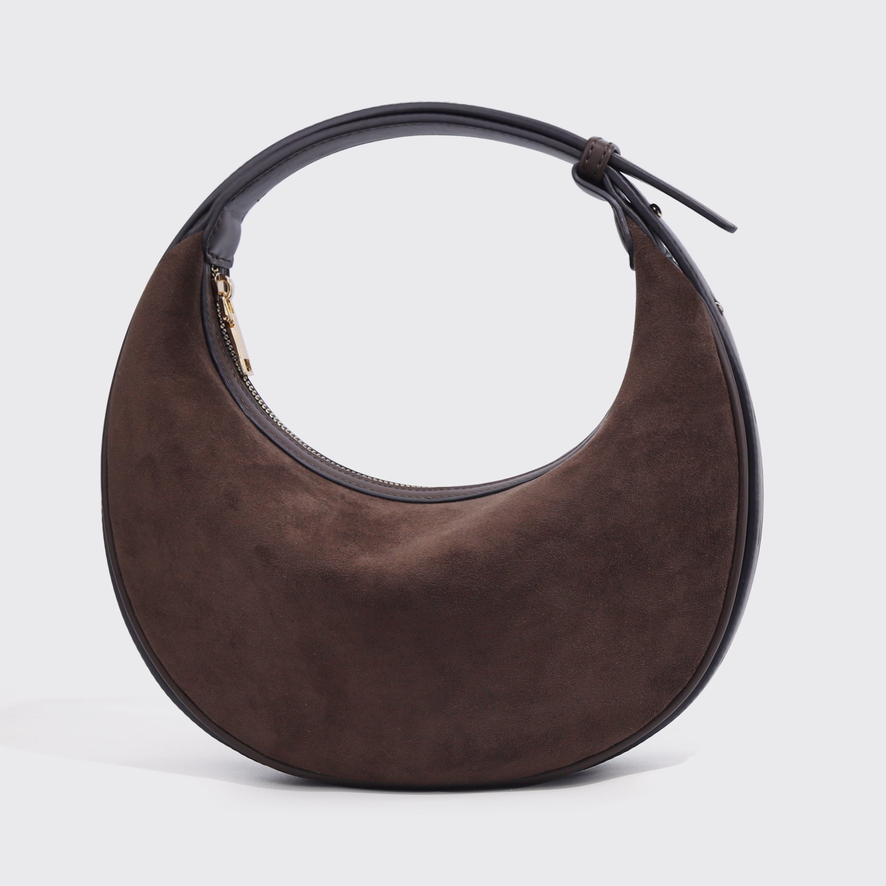 Kwuty Suede Crossbody Bag for Women, Vintage Hobo Handbag Crescent Shoulder Purses with Adjustable Strap Winter Fall