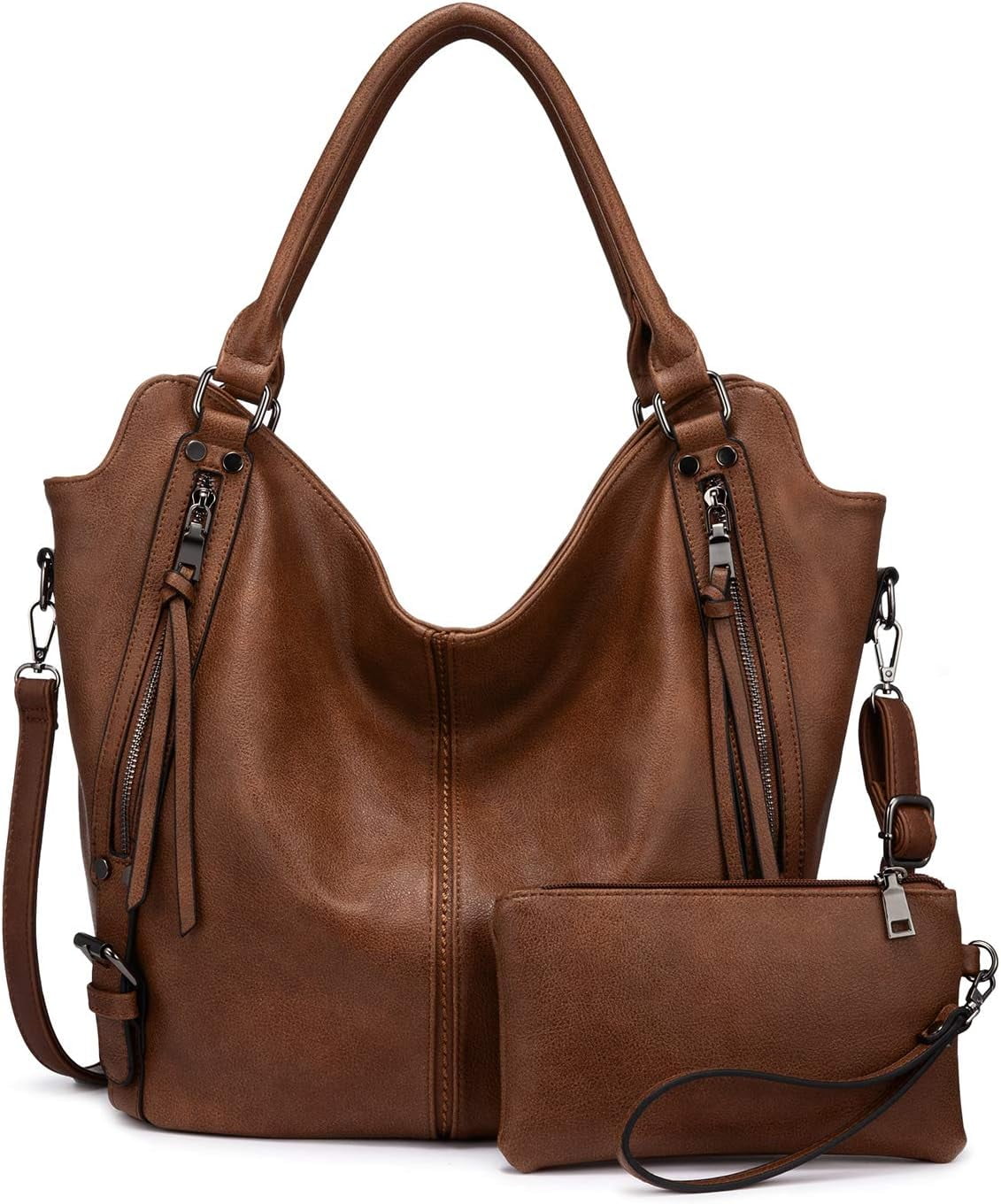 Kwuty Tote Bag for Women PU Leather Shoulder Bags Fashion Hobo Bags Large Purse and Handbags with Adjustable Shoulder Strap