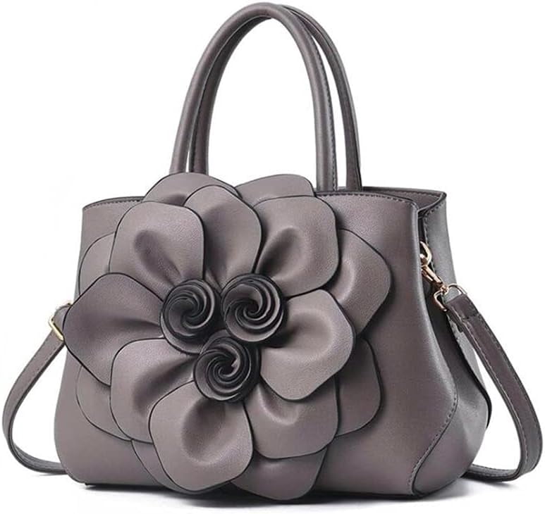 Kwuty Tote Top-handle Handbags for Women 3D Floral Purse PU Leather Hobo Crossbody Shoulder Bag Satchel