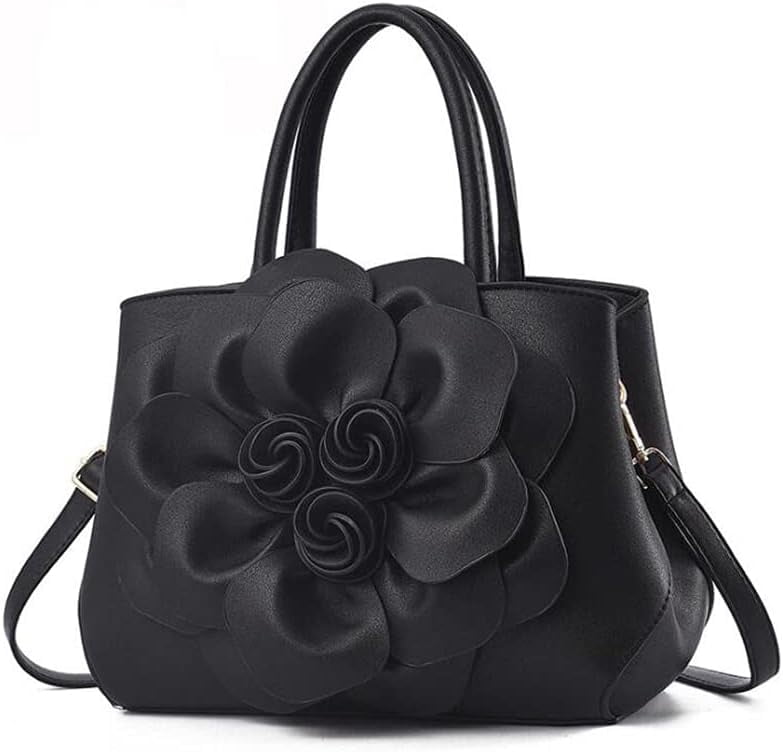 Kwuty Tote Top-handle Handbags for Women 3D Floral Purse PU Leather Hobo Crossbody Shoulder Bag Satchel