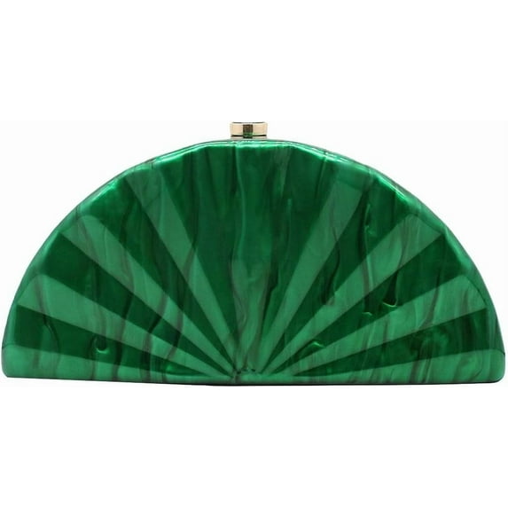Kwuty Women Fan Shell Acrylic Clutch Purse Marble Evening Bag Unique Handbag Cute Shell Clutch Wedding Purse for Party