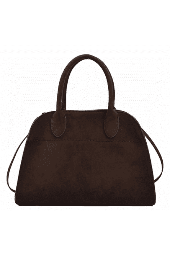Womens Suede Tote Bag, Faux Leather Tote Bag for Women Vintage Top Handle Bag Fashion Retro Shoulder Satchel Bag(Coffee-Small)