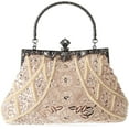 thumbnail image 1 of Kwuty Womens Vintage Floral Beaded Rhinestone Embroidery Clutch Sequin Crossbody Bag Evening Handbag for Bridal Wedding Party Prom, 1 of 7