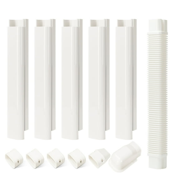 Kxuhivc PVC Line Set Cover Kit for Mini Split Air Conditioners, Beige, 3" W x 9 Ft, 6 Count