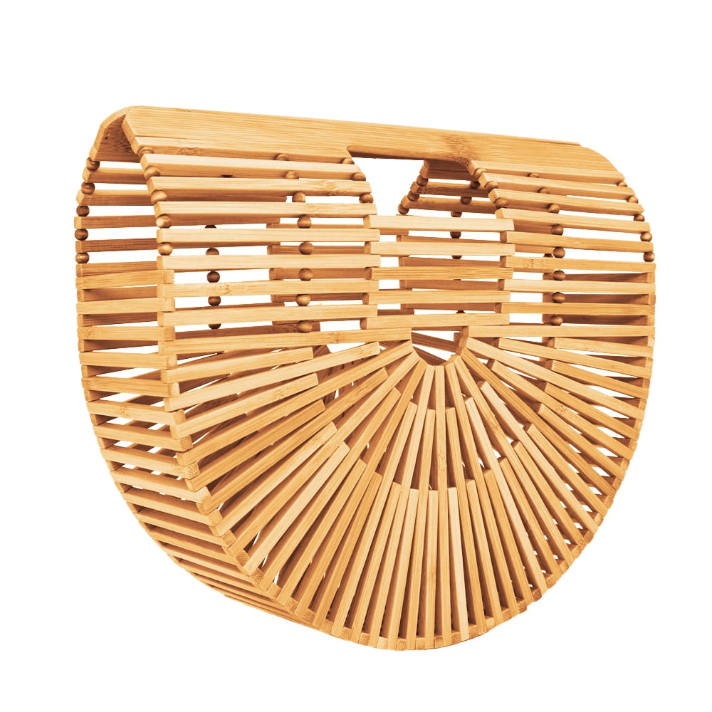 Kxuhivc Bamboo Handbag Ark Bag by Handmade Clutch Tote for Women