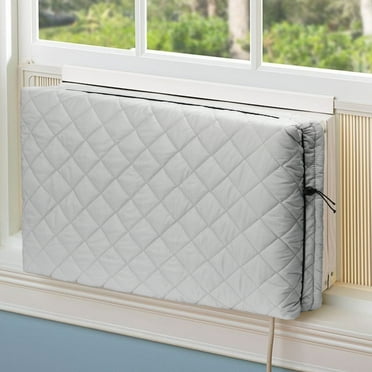 Kxuhivc Small Indoor Air Conditioner Cover Window AC Unit Cover with Drawstring Double Insulation for Inside(17"x13"x3.5")