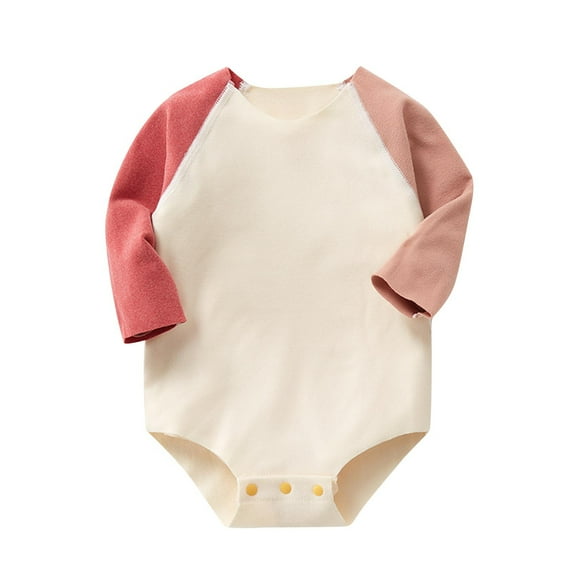 KyCheLot 0-2 Years Infant Baby Romper Boy Girls Warm Fleece Long Sleeve Pullover Cute Bodysuits Casual