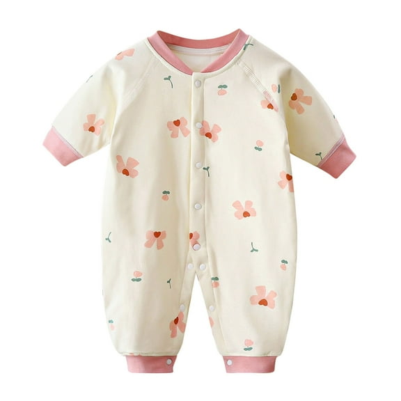 KyCheLot 0-3 Years Little Boys Girls Bodysuit Cotton Printed Comfy Jumpsuit for Newborn Baby