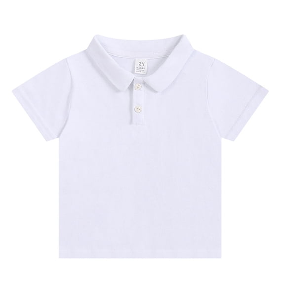 KyCheLot 2-7 Years Boys Girls Golf Shirts Cotton Wicking Button Collared Summer Short Sleeve Shirt Tops