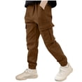 thumbnail image 1 of KyCheLot 2 Pack Boy Sweatpants Elastic Waist Drawstring Tapered Cuffed Pockets Joggers Unisex Casual Active School Pants, 1 of 8