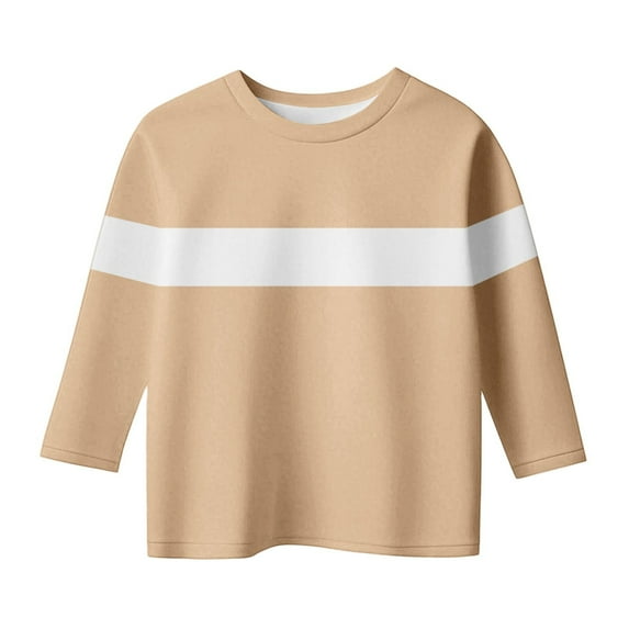 KyCheLot 3/4 Sleeve Tshirts for Boys Girls Color Block Crewneck School Casual Shirts Spring 3-12 Years
