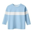 thumbnail image 1 of KyCheLot 3/4 Sleeve Tshirts for Boys Girls Color Block Crewneck School Casual Shirts Spring 3-12 Years, 1 of 5