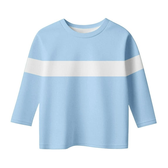 KyCheLot 3/4 Sleeve Tshirts for Boys Girls Color Block Crewneck School Casual Shirts Spring 3-12 Years