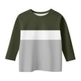 thumbnail image 1 of KyCheLot 3/4 Sleeve Tshirts for Boys Girls Color Block Crewneck School Casual Shirts Spring 3-12 Years, 1 of 5