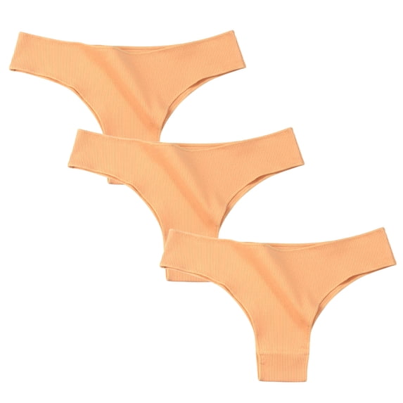 KyCheLot 3 Pack Cotton Thongs for Women Soft Breathable Low Rise Stretch No Show Panties M-XL