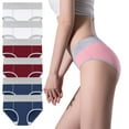 thumbnail image 1 of KyCheLot 6 Pack Womens Cotton Underwear Soft Breathable High Waist Stretch Full Coverage Panties Ladies Underpants, 1 of 2