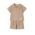 thumbnail image 1 of KyCheLot Baby Boy 2 Piece Outfits Button up Golf Shirt and Short Pant Summer Clothes for 2-8 Years, 1 of 7