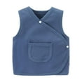 thumbnail image 1 of KyCheLot Baby Boys Girls Warm Vest Cotton Solid Color Side Snap Bottoms Winter Fall Sleeveless Jackets 0-3 Years, 1 of 3