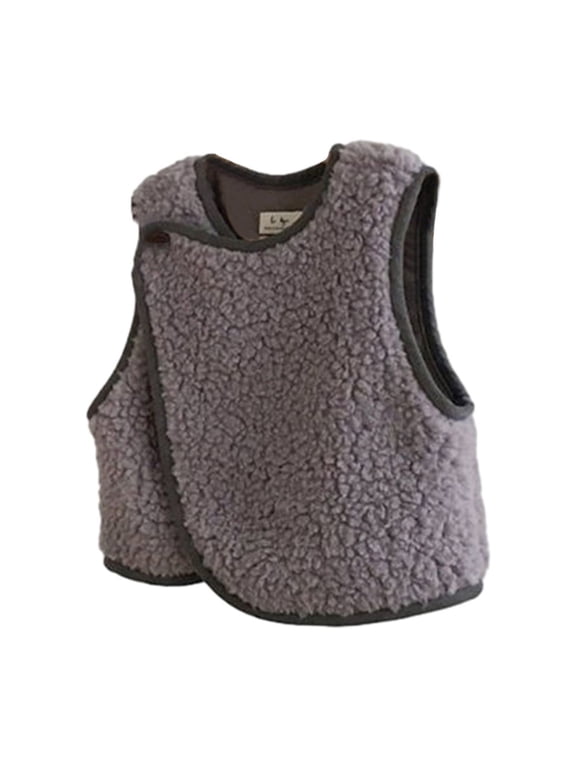 Baby Boys Girls Warm Vest Fleece Button Sleeveless Waistcoat Outerwear Spring Winter Fall 2-24 Months