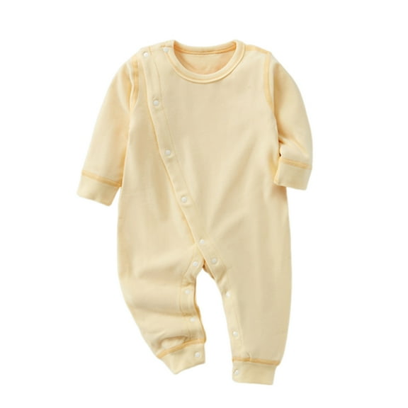 KyCheLot Baby Girls Boys Pajamas Cotton Snap-Up Long Sleeve Romper Unisex Jumpsuit Playwear Sleepwear 0-2 Years