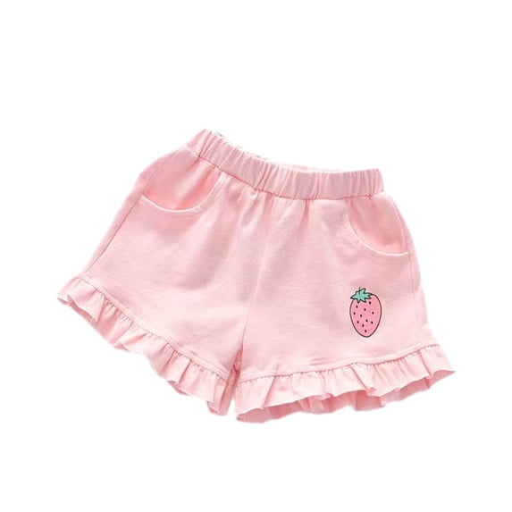 KyCheLot Baby Girls Cute Shorts Cotton Soft Elastic Waist Comfy Ruffle Summer Shorts with Pockets 0-7 Years