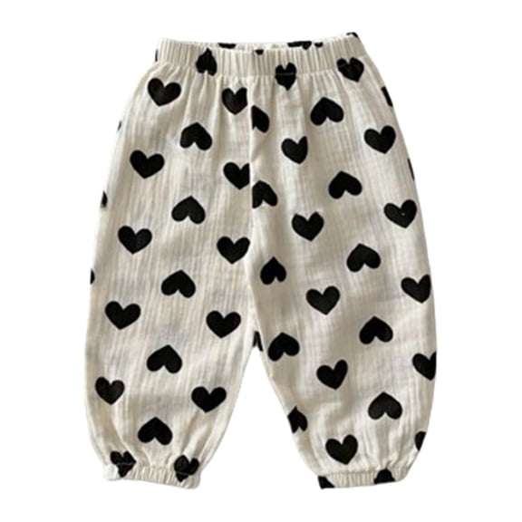 KyCheLot Baby Girls Long Pants Bloomers Soft Polka Dot Printed High Waist Cotton Pants 6 Months-4 Years