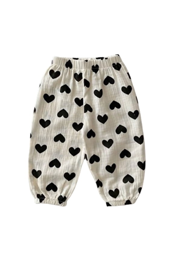 Baby Girls Long Pants Bloomers Soft Polka Dot Printed High Waist Cotton Pants 6 Months-4 Years