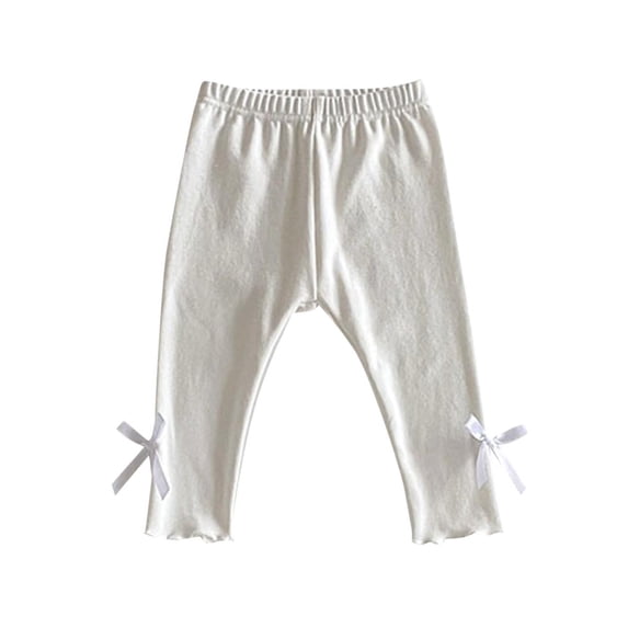KyCheLot Baby Girls Pants Soft Cotton Elastic Waist Pull on Slim Pants for 6 Months-4 Years