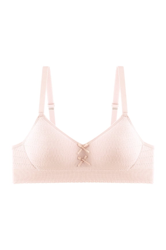Big Girls Push up Bra Comfort Thin Soft Cute Bow No Underwire Adjustable Straps Breathable Bras 14-18 Years