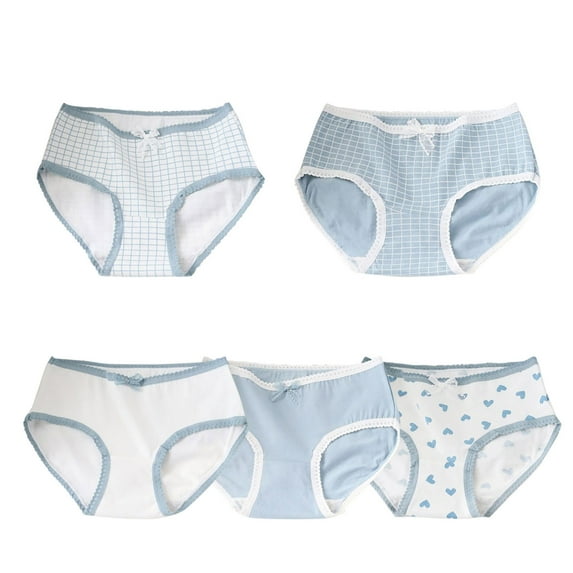 KyCheLot Big Girls Underwear 5 Pack Soft Comfort Cotton Seamless Breathable Mid Waist Briefs 14-17 Years