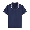 thumbnail image 1 of KyCheLot Boy's School Uniform Shirts Classic Short Sleeve Button Collared Casual Breathable Cotton T Shirts 3-15 Years, 1 of 5