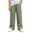 thumbnail image 1 of KyCheLot Boy's Sweatpants Straight Leg Elastic Waist Pockets Pants Causal School Daily Athletic Unisex Joggers, 1 of 7