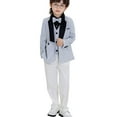 thumbnail image 1 of KyCheLot Boys 4 Piece Outfit Formal Lapel Jacket Long Sleeve Dress Shirts and Suit Pants with Bow Tie Wedding 1-13Years, 1 of 6