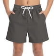 thumbnail image 1 of KyCheLot Boys Beach Shorts Lightweight Basic Elastic Waist Drawstring Loose Swim Trunks with Pockets 4-15 Years, 1 of 6