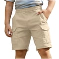 thumbnail image 1 of KyCheLot Boys Cargo Shorts Summer Casual School Elastic Waist Loose Sport Hiking Shorts with Pockets 5-15 Years, 1 of 7