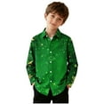 thumbnail image 1 of KyCheLot Boys Casual Button Down Shirts Printed Long Sleeve Blouse St Patrick's Day Tops 3-16 Years, 1 of 7