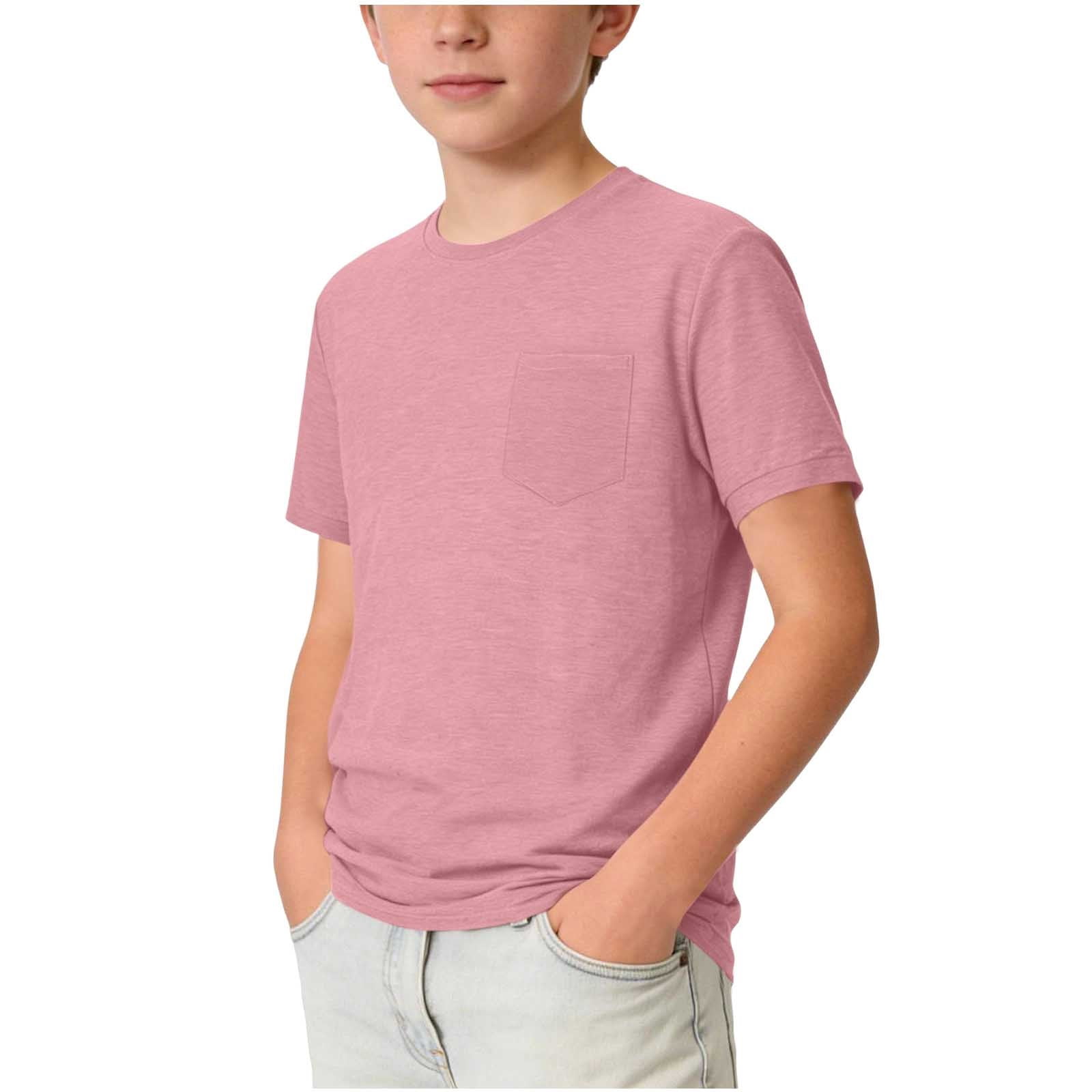 KyCheLot Boys Crew Neck T-Shirts Summer Solid Color Short Sleeve ...