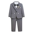 thumbnail image 1 of KyCheLot Boys Formal Set Suit Jacket V-Neck Vest Dress Shirts and Pants with Bowtie Outfit Wedding School 2-16 Years, 1 of 7