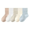 thumbnail image 1 of KyCheLot Boys Girls Ankle Socks Basic Cotton Socks 5 Pairs Breathable Stretchy Thin Comfy Dailywear Socks for 0-5 Years, 1 of 7