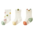 thumbnail image 1 of KyCheLot Boys Girls Ankle Socks Comfy 3 Pairs Thin Cotton Crew Socks Casual Dailywear 0-5 Years, 1 of 3