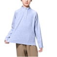 thumbnail image 1 of KyCheLot Boys Girls Atheletic Shirts Pullover Solid Color 1/4 Zip Long Sleeve Soft Workout Sweatshirt for Kids 5-15 Years, 1 of 6