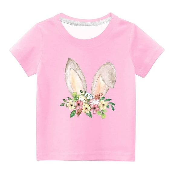 KyCheLot Boys Girls Easter T-Shirt Loose Short Sleeves Casual Crewneck Printed Shirt for Toddler Kids 3-14 Years