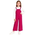 thumbnail image 1 of KyCheLot Boys Girls Overalls Solid Color Button Straps Casual School Wear Straight Leg Jumpsuits with Pockets 2-15 Years, 1 of 7