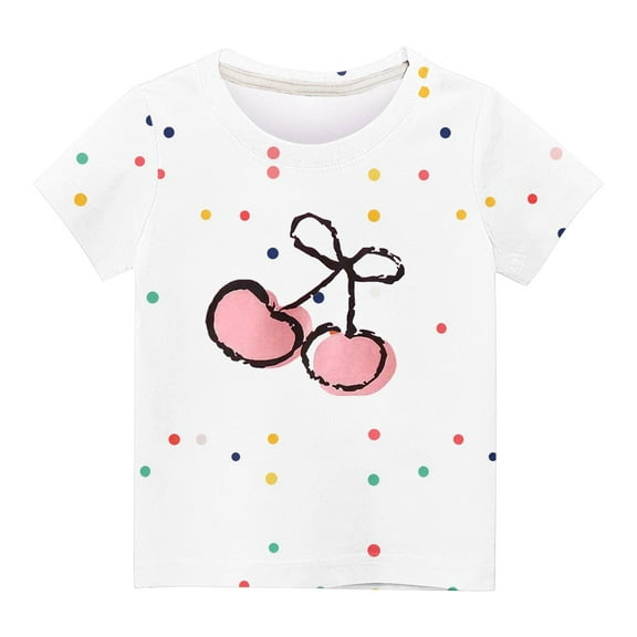 KyCheLot Boys Girls Print Tees Cute Stretchy Breathable Pullover Loose Casual Summer Short Sleeve T-Shirts 3-12 Years