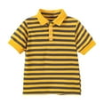 thumbnail image 1 of KyCheLot Boys Girls School Shirt Collar Stripe Button up Short Sleeve Comfy Cotton School Uniform Tops 1-9 Years, 1 of 7