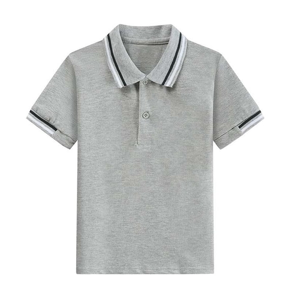 KyCheLot Boys Girls School Shirts Cotton Breathable Button Collared Short Sleeve Uniform Tshirts for 3-15 Years
