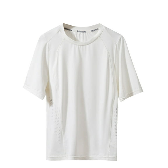 KyCheLot Boys Girls Sports Shirts Comfy Ice Silk Short Sleeve Solid Color Quick Dry Summer Tops 3-17 Years