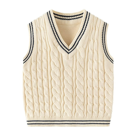 KyCheLot Boys Girls Sweater Vest Knitted Sleeveless V Neck Pullover Casual Tank Tops School Wearing 1-8 Years