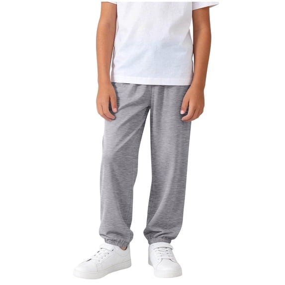 KyCheLot Boys Girls Sweatpants Fall Elastic Waist Solid Color Straight Leg Joggers Lightweight Hiking Bottoms