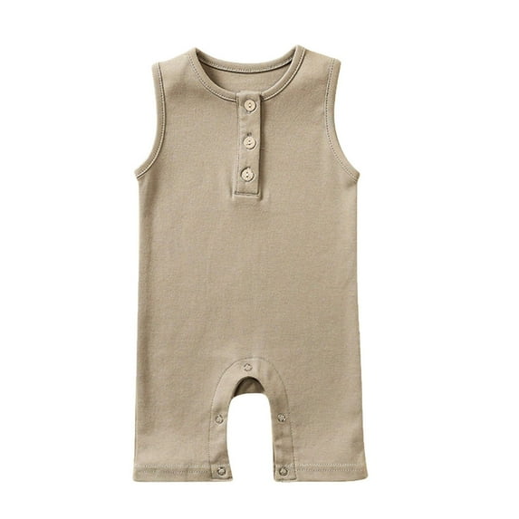 KyCheLot Boys Girls Tank Romper Summer Cotton Sleeveless Jumpsuit Baby Clothes for 0-24 Months